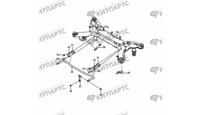 Подрамник и стабилизатор задние FAW Besturn X80